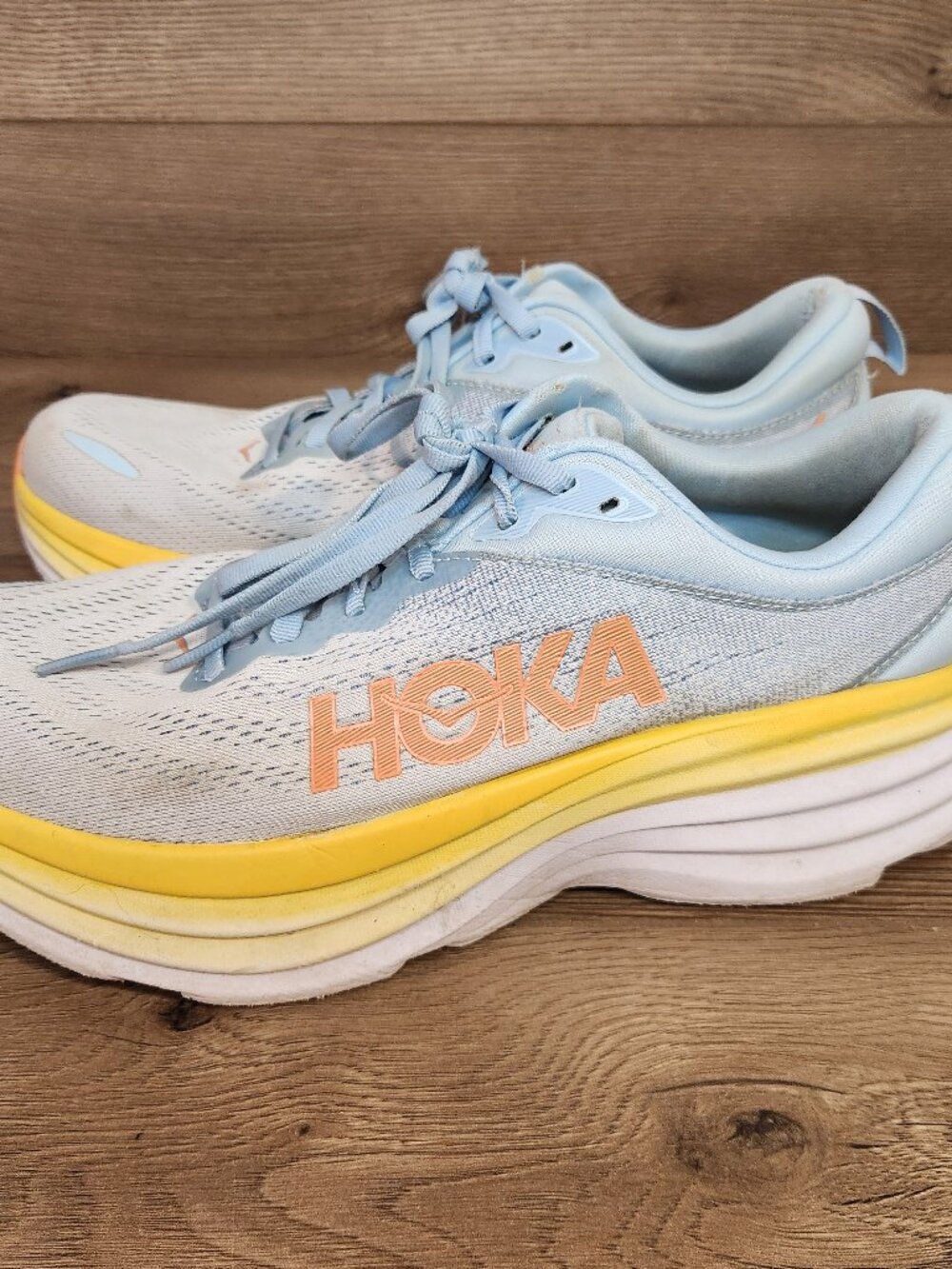 Hoka One One HOKA Bondi 8 Summer Song Size 10.5 B Blue Yellow